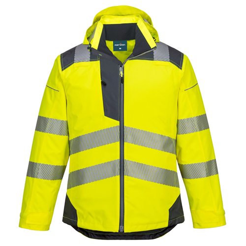 Portwest PW3 Hi-Vis Winter Jacket  - Yellow/Grey
