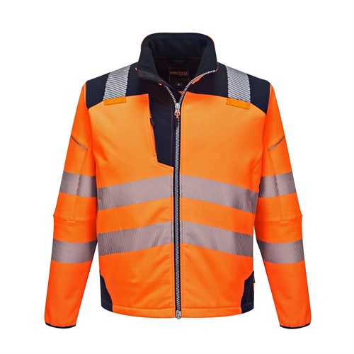 Portwest PW3 Hi-Vis Softshell Jacket - Orange/Navy