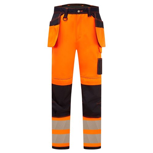 Portwest PW3 Hi-Vis Holster Work Trouser - Orange/Navy