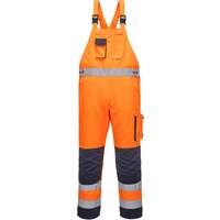Portwest Dijon Hi-Vis Bib and Brace - Orange/Navy