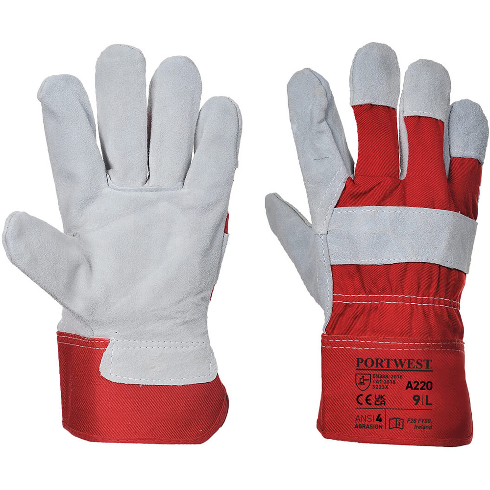Portwest Red Premium Chrome Rigger Glove - Large | 9