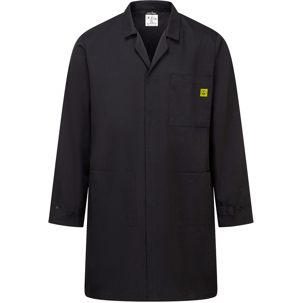 Portwest Black Anti-Static Esd Coat - Xxl