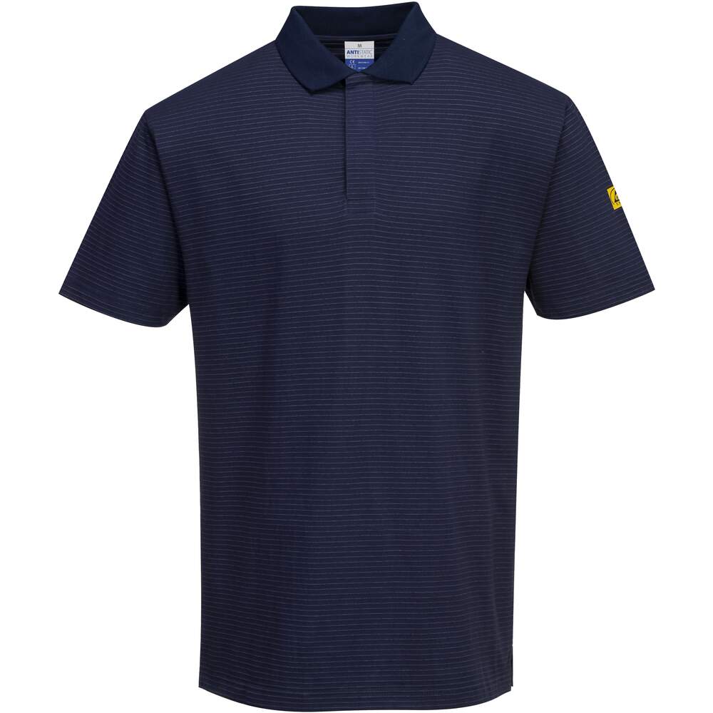 Photos - Safety Equipment Portwest Anti-Static ESD Polo Shirt - Navy - Small AS21NARS 
