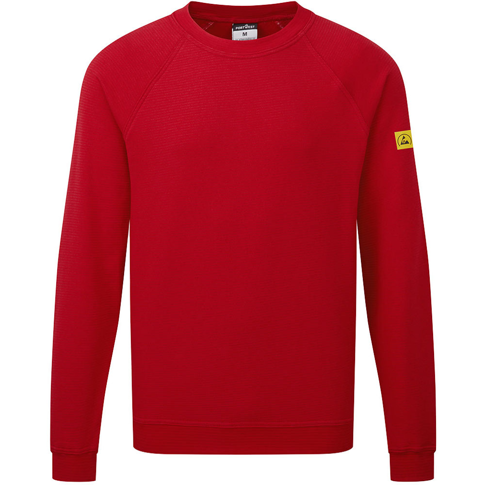 Portwest Red Anti-Static Esd Sweatshirt - Deep - Xl