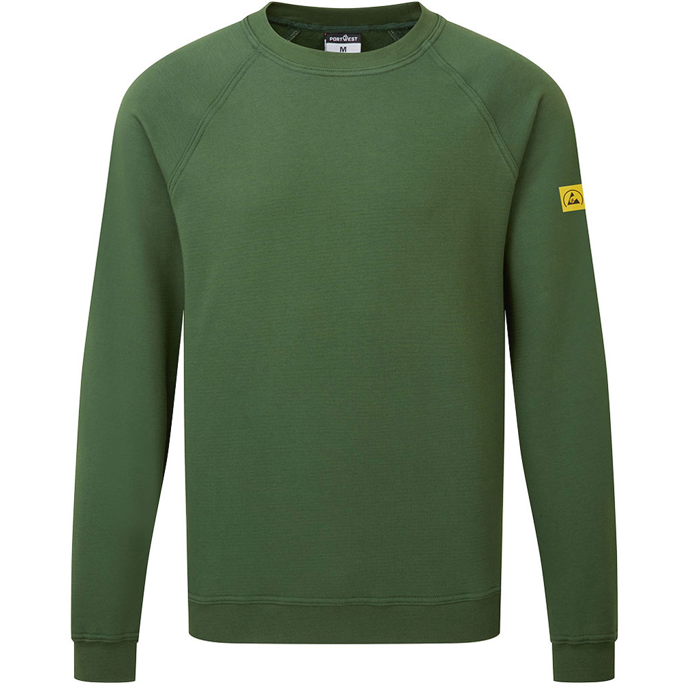 Portwest Green Anti-Static Esd Sweatshirt - Forest - Xl