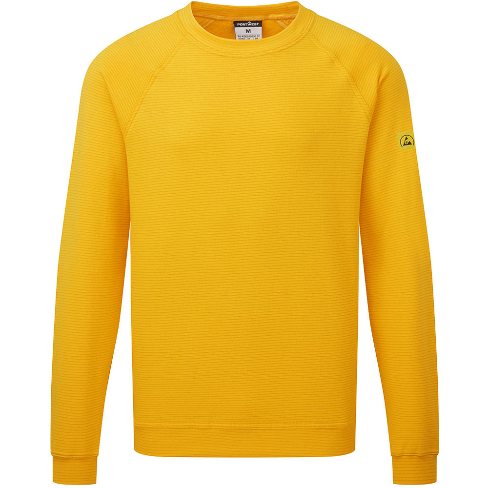 Portwest Yellow Anti-Static Esd Sweatshirt - Deep - Medium