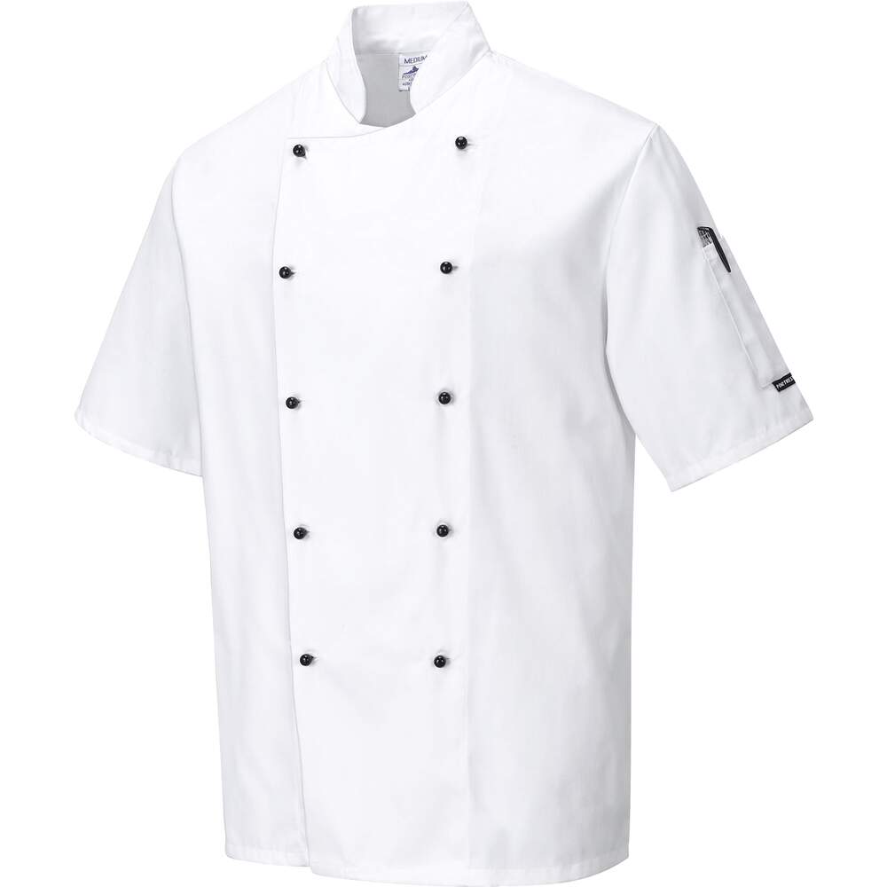 Portwest Kent Chefs Jacket S/S - White | The PPE Online Shop