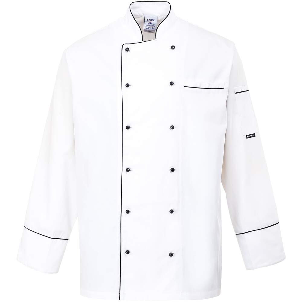 Portwest Cambridge Chefs Jacket - White | The PPE Online Shop