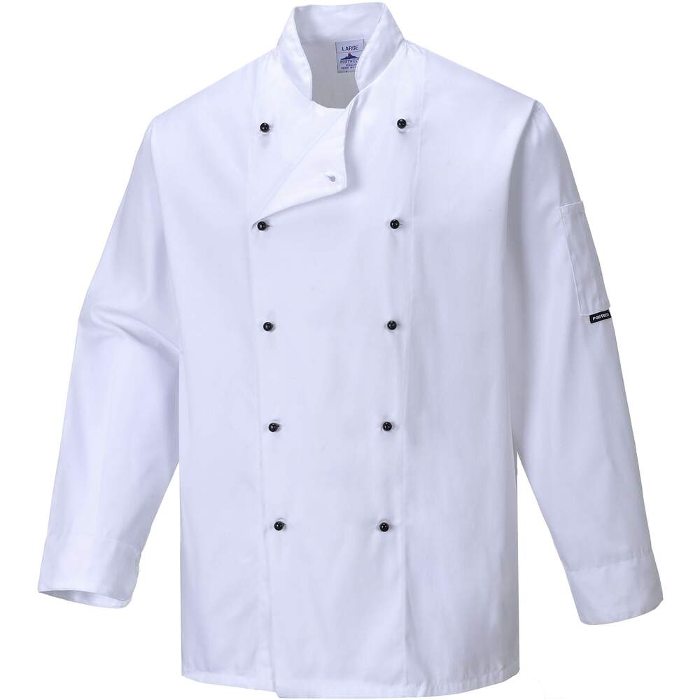 Photos - Safety Equipment Portwest Somerset Chefs Jacket L/S - White - Large C834WHRL 