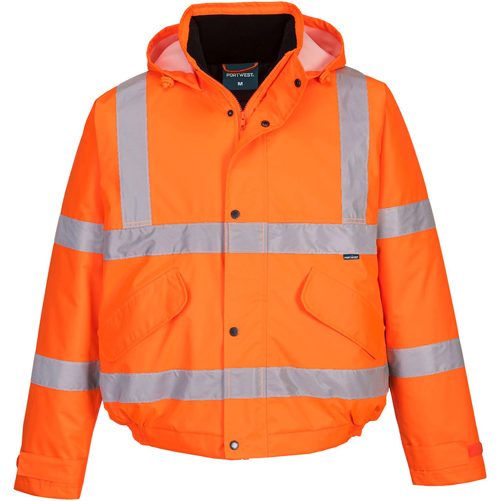 Portwest Orange Es1 Essential Hi-Vis Winter Bomber Jacket - Xxl