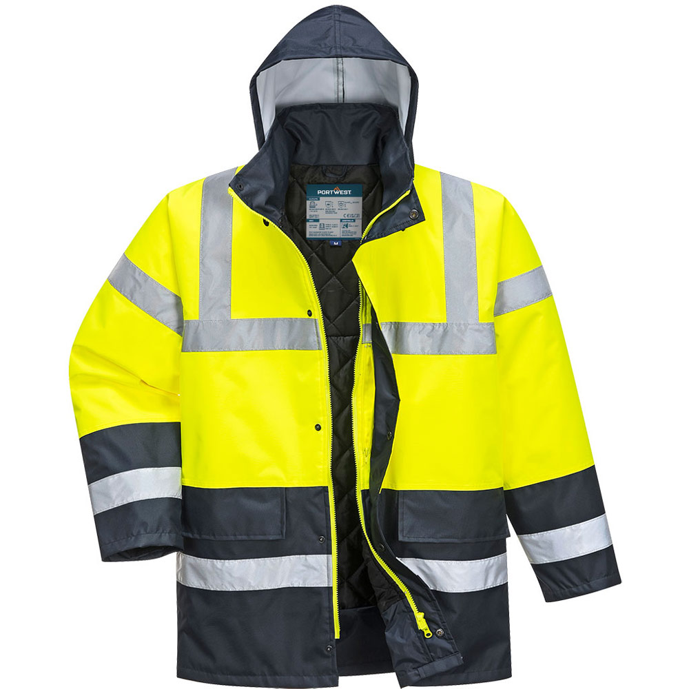Portwest Yellow Es1 Essential Hi-Vis Winter Traffic Jacket - /Navy - 5XL