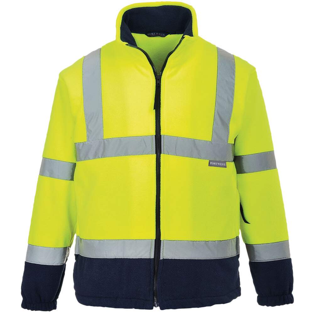 Photos - Safety Equipment Portwest Hi-Vis Two Tone Fleece - Yellow/Navy - Small F301YNRS 