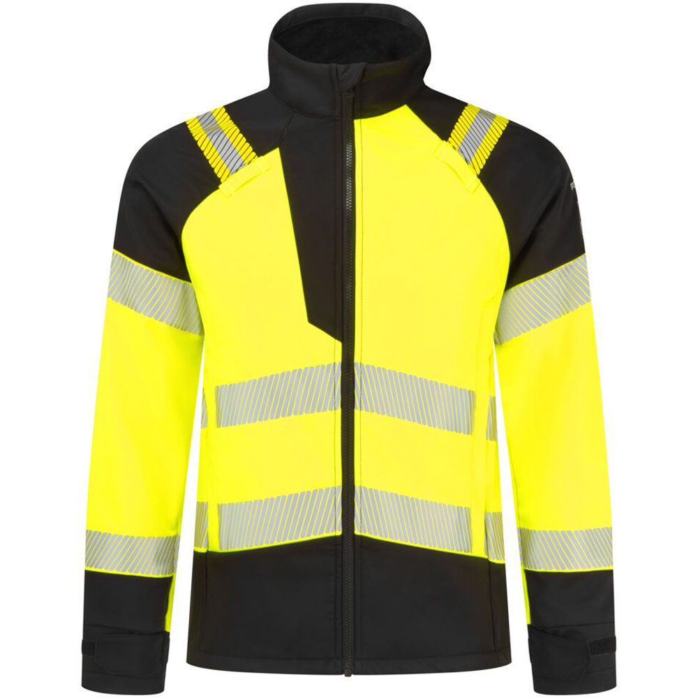 Portwest Yellow/Black Pw3 Modaflame Softshell Hi-Vis Multi-Norm Fr Jacket - Small