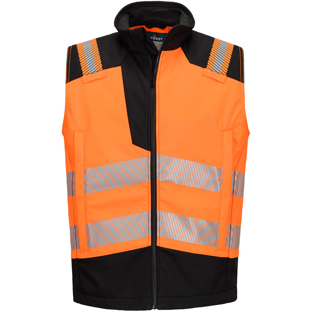 Portwest Orange/Black Pw3 Modaflame Softshell Hi-Vis Fr Gilet - Xl