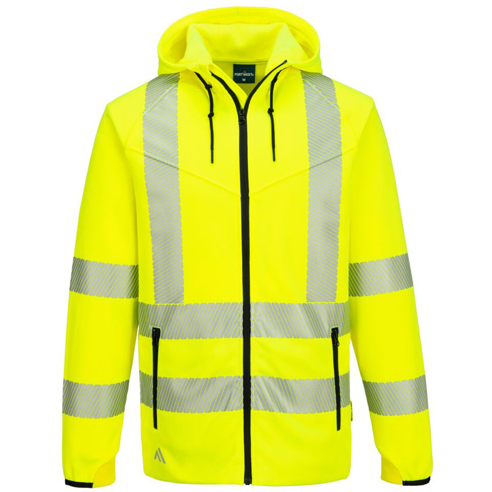 Portwest Yellow Kx3 Sport Hi-Vis Zipped Hoodie - 4XL