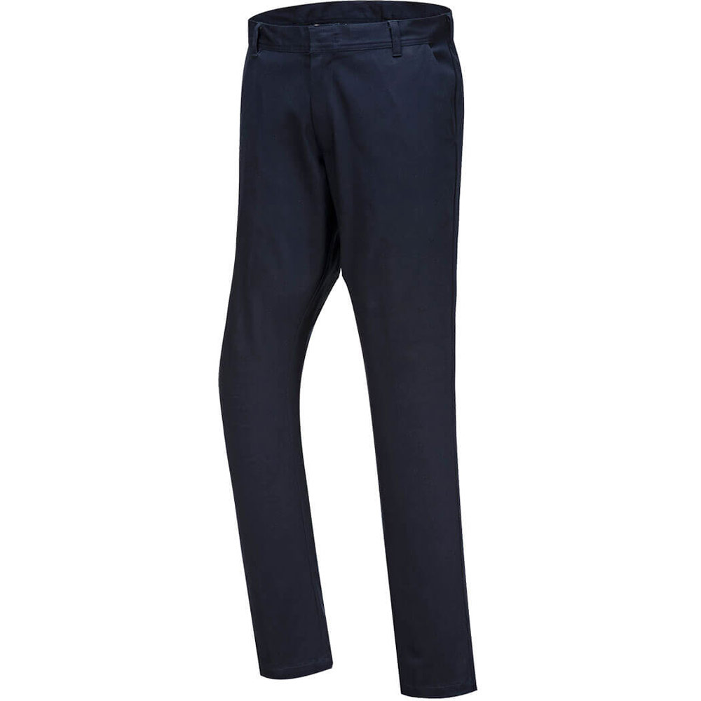 Portwest Dark Stretch Slim Chino Trousers - Navy - 42 Regular