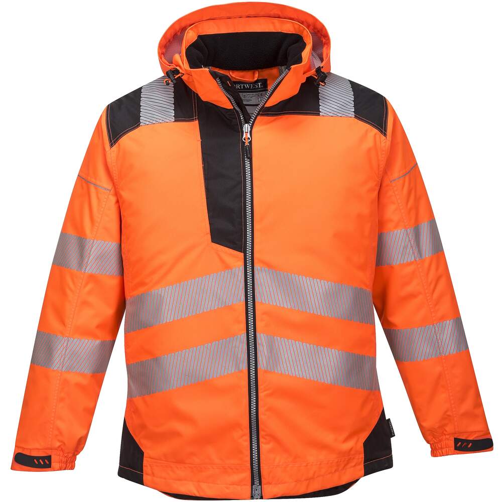 Photos - Safety Equipment Portwest PW3 Hi-Vis Winter Jacket - Orange/Black - 3XL T400OBRXXXL 