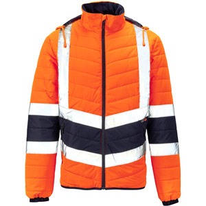 Supertouch Hi Vis 2 Tone Puffer Jacket - Orange