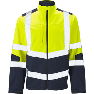 Supertouch Hi Vis 2 Tone Softshell Jacket - Yellow/Navy