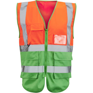 Supertouch Hi Vis 2 Tone Executive Vest - Orange/Green