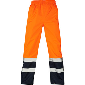 Supertouch Hi Vis 2 Tone Overtrousers - Orange/Navy