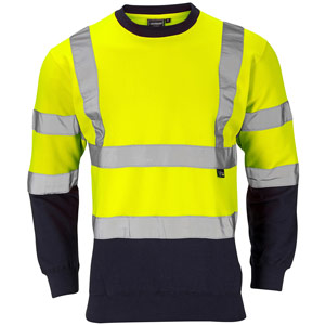 Supertouch Hi-Vis 2 Tone Sweatshirt - Yellow/Navy