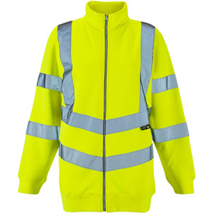 Supertouch Ladies Hi Vis Eshaal Zipped Sweatshirt - Yellow