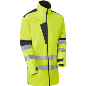 Supertouch System Hi Vis Eco 3-Layer Softshell Parka - Yellow/Navy