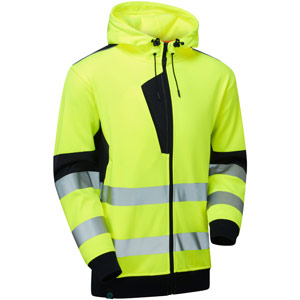 Supertouch System Hi-Vis Eco Zip Thru Hoodie - Yellow/Navy