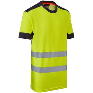 Supertouch System Hi-Vis Eco CottonCool T-Shirt - Yellow/Navy