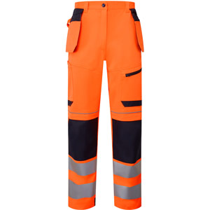 Supertouch System Hi-Vis Eco Stretch Removable Holster Trousers - Orange/Navy