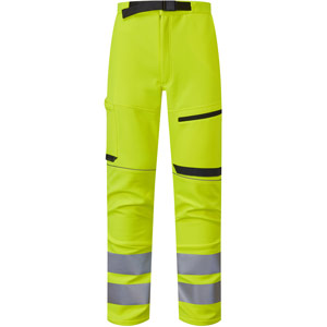 Supertouch System Hi-Vis Eco Stretch Softshell Trouser - Yellow/Navy