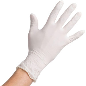 GS0015 UNICARE Soft Latex Powder Free Non-Sterile Disposable Single Use White Gloves - EXTRA LARGE