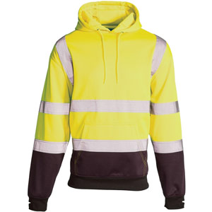 Supertouch Hi Vis 2 Tone Hooded Sweatshirt - Yellow/Navy