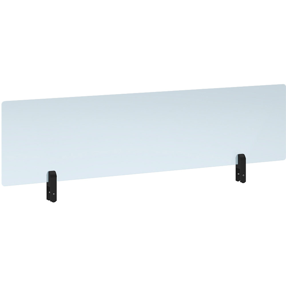 Clear Acrylic Desktop Screen Topper - 1200x300mm (black Brackets) 