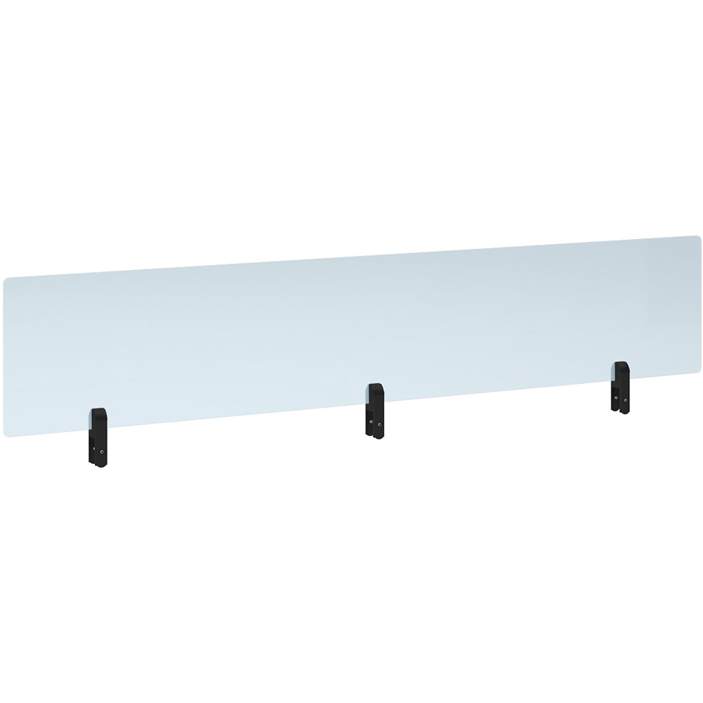 Clear Acrylic Desktop Screen Topper - 1600x300mm (Black Brackets) | The ...