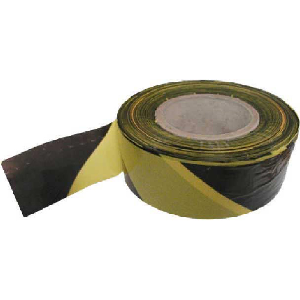 1 ROLL ALL TAPE DURABLE BARRIER TAPE BLACK/YELLOW HAZARD WARNING 75MM X 500M 